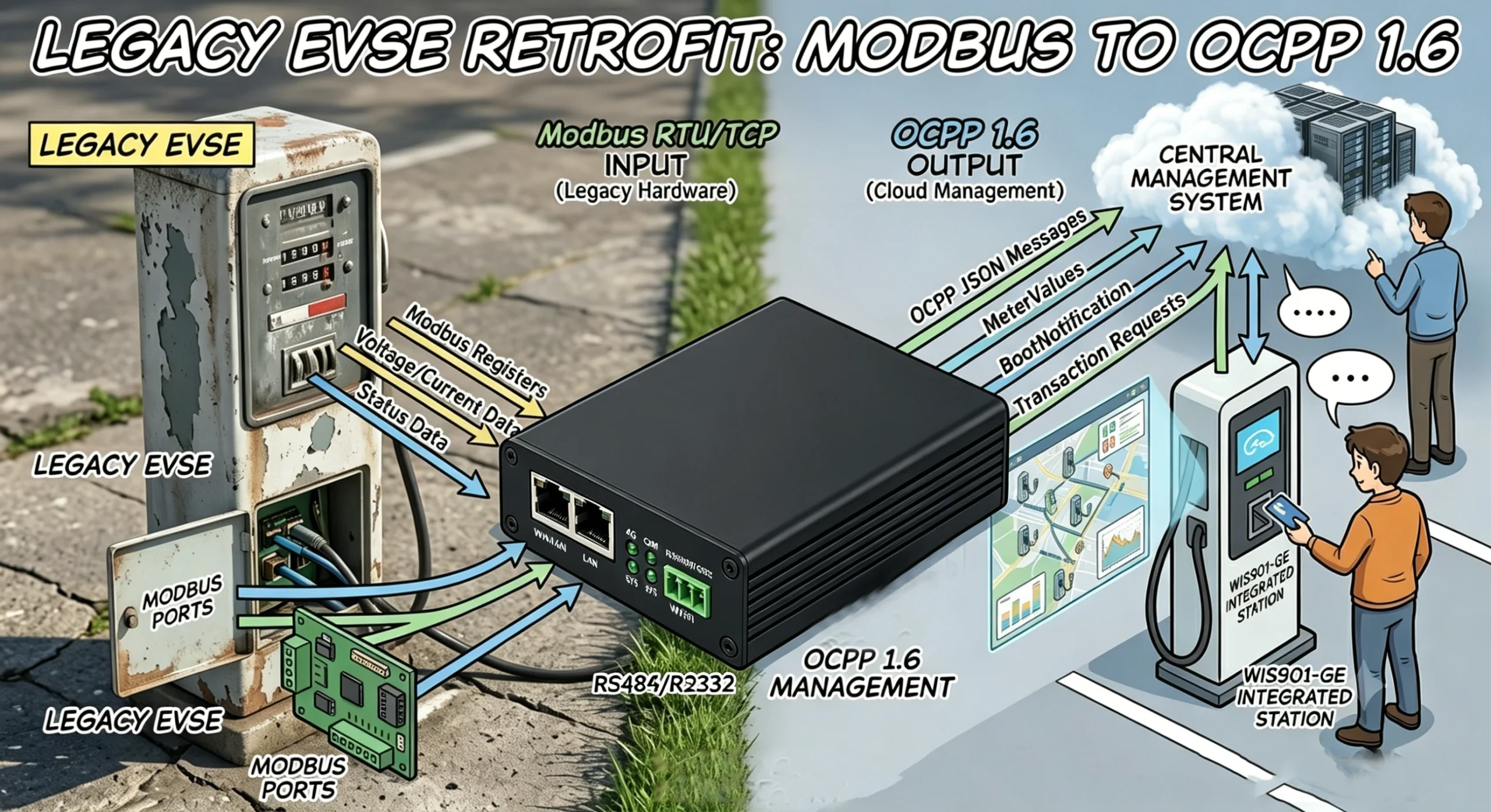 Modbus Ocpp How to Connect Modbus RTU/TCP EV Chargers to OCPP 1.6 Central System ...